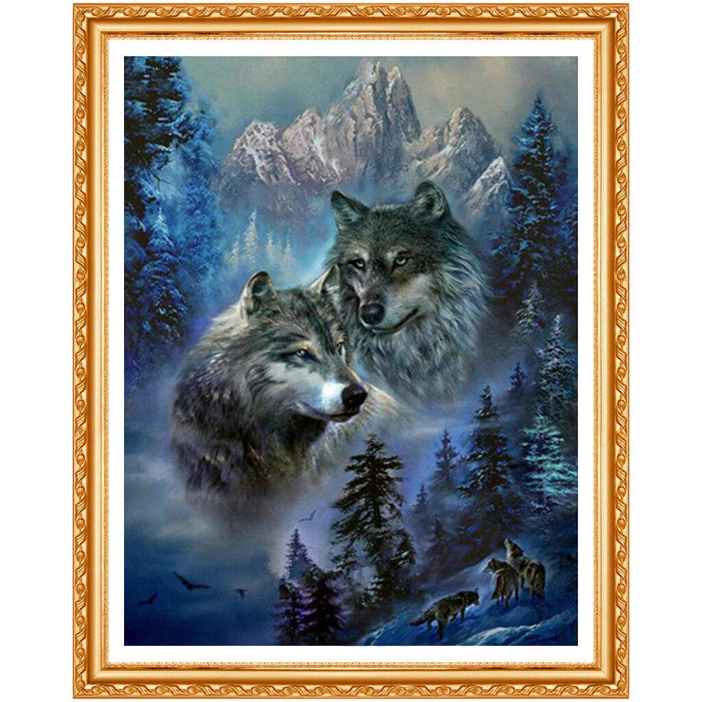 NEW Forest Wolf 5d Diamond Full Diamond Painting Cross Stitch Diamond Embroidery Animal Pattern 20X30CM