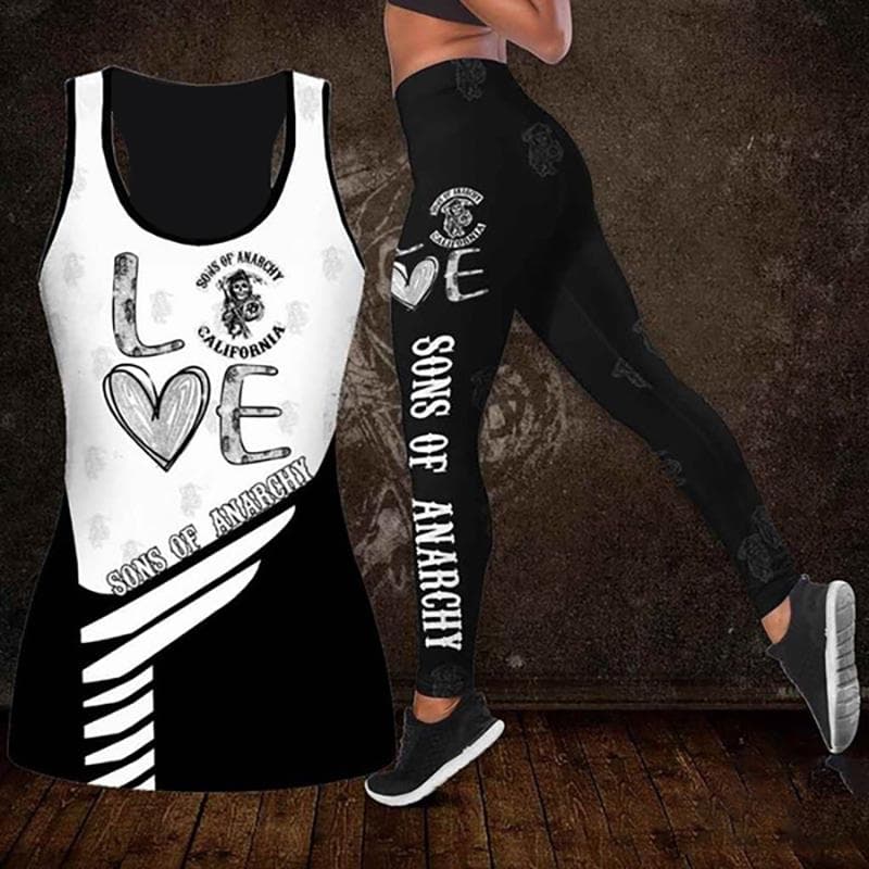Love Flower Print Yoga Outfit for Women Fashion 3D Printed Workout Leggings Fitness Sports High Waist Casual Yoga Pants M white