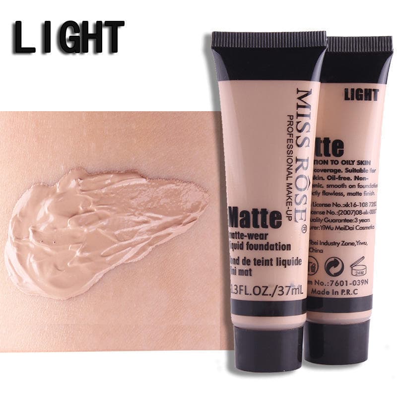 MISS ROSE 37ml/pc Exquisite Girl Concealer Foundation Long Lasting Foundations & Concealers Natural Translucent Large Capacity Portable Makeup Base Light