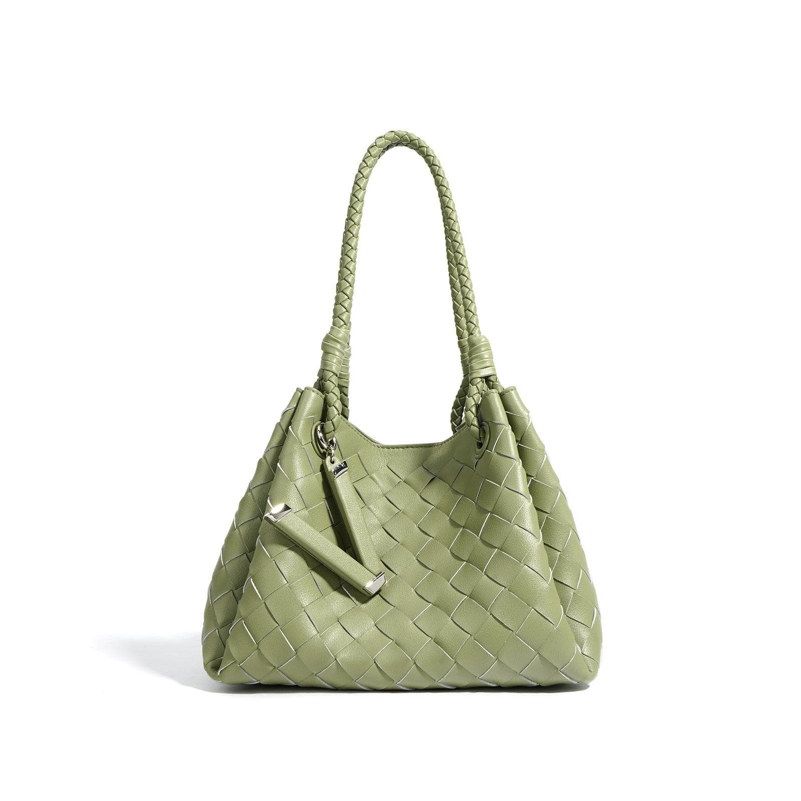 Parachute Foreskin Braided Hand-held Vegetable Basket Bag Metal Rope Buckle Hand Crossbody Women's Bag green