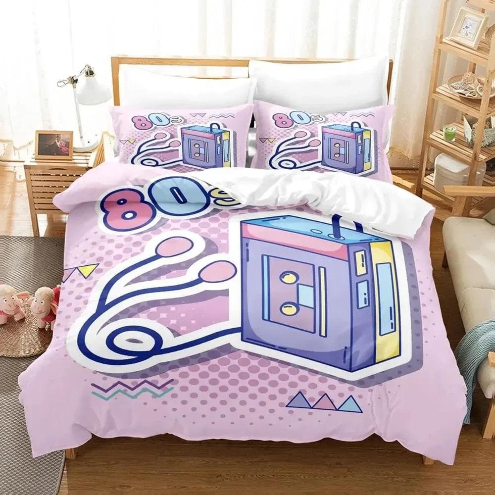 TV series I Love The 80s Logo Bedding Set Duvet Cover Bed Set Quilt Cover Pillowcase Comforter king Queen Size Boys Adult 70x133cm 2pcs
