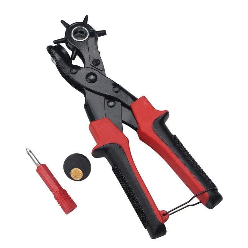 Belt Puncher 6 Round Holes Multifunctional Belt Belt Luggage Plastic Products Leather Paper Card Punch Hole Punch Pliers red black