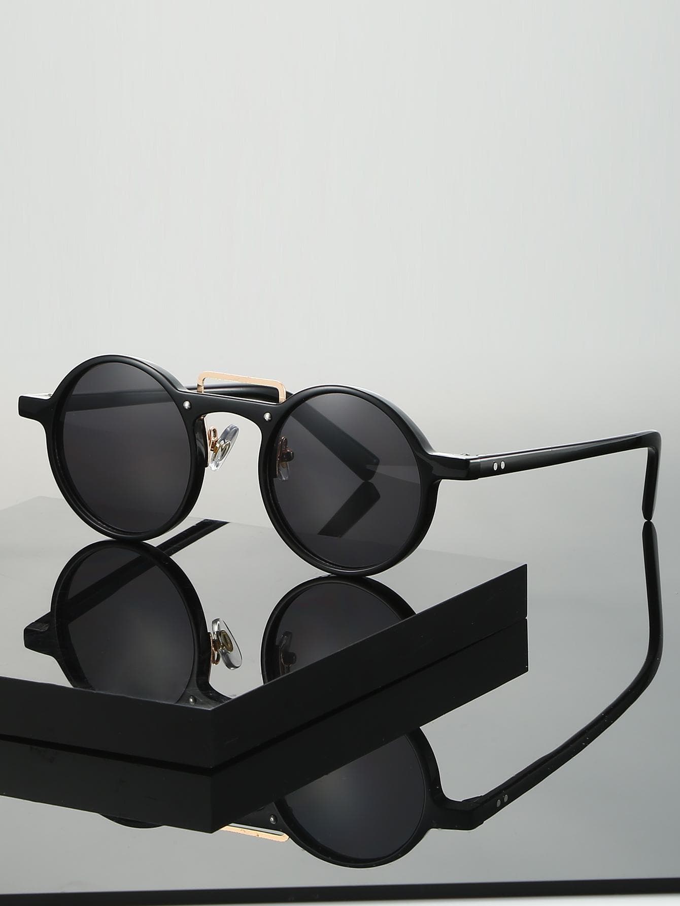1Pc Fashionable Round Glasses Retro Stylish Simple and Fashionable Single Product Glasses for Daily Casual Wear