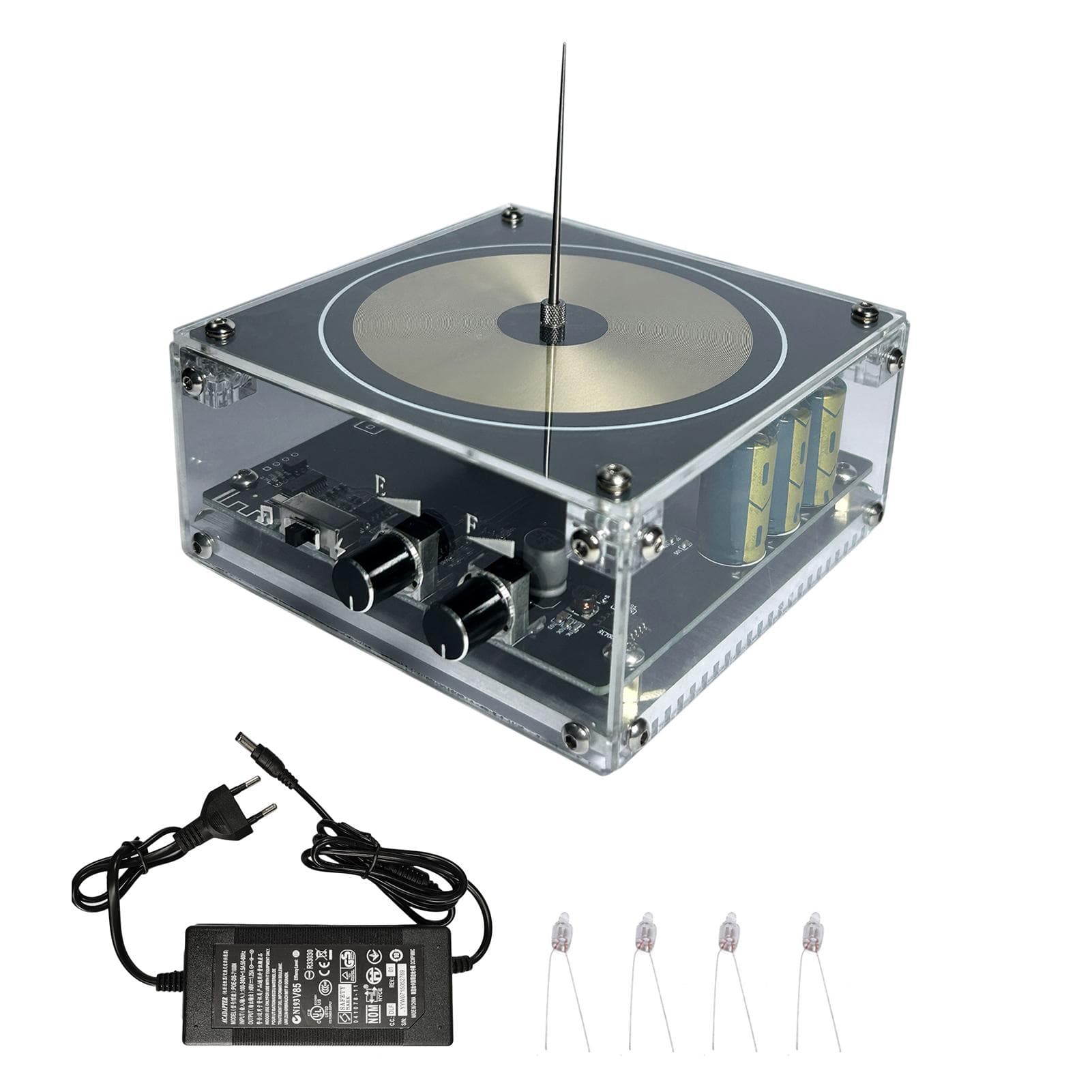 BT Music Arc Plasma Loudspeaker Wireless Transmission Experiment Desktop Toy Model Touchable EU Plug gold