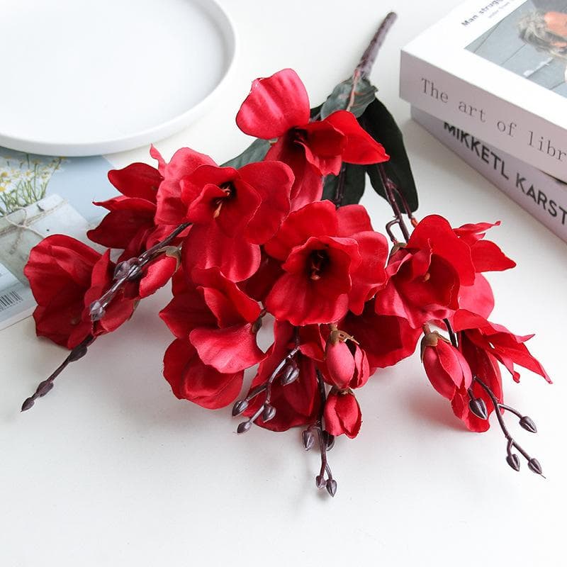 5 Forks 20 Heads Magnolia Flowers Simulation Bouquet Silk Artificial Flower Home Table Living Room Wedding Decoration