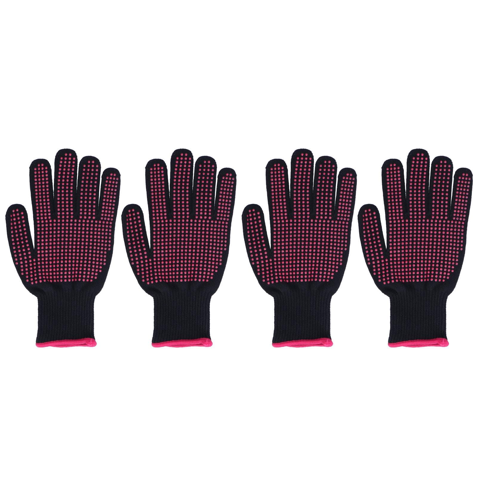 4Pcs Heat Resistant Gloves High Temperature Resistant Anti Scalding Mitts with Silicone BumpsRose