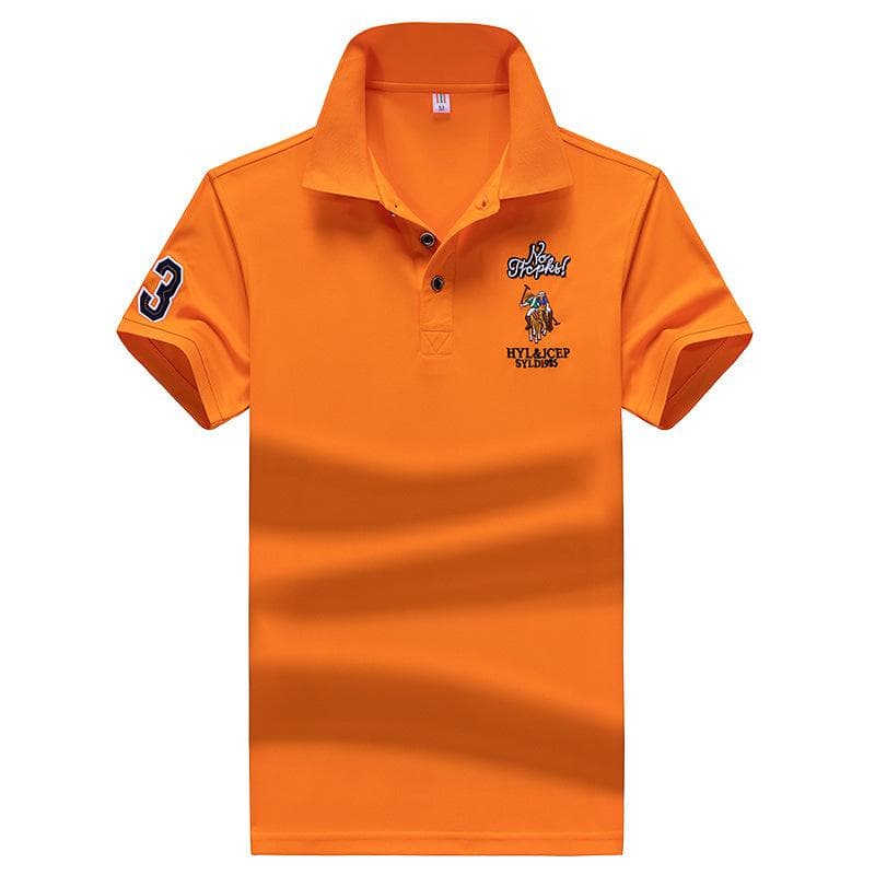 Men 'S Polo Shirt Short -Sleeved T -Shirt Spring And Summer Lapel Half -Sleeved Bottoming Shirt L Nacarat