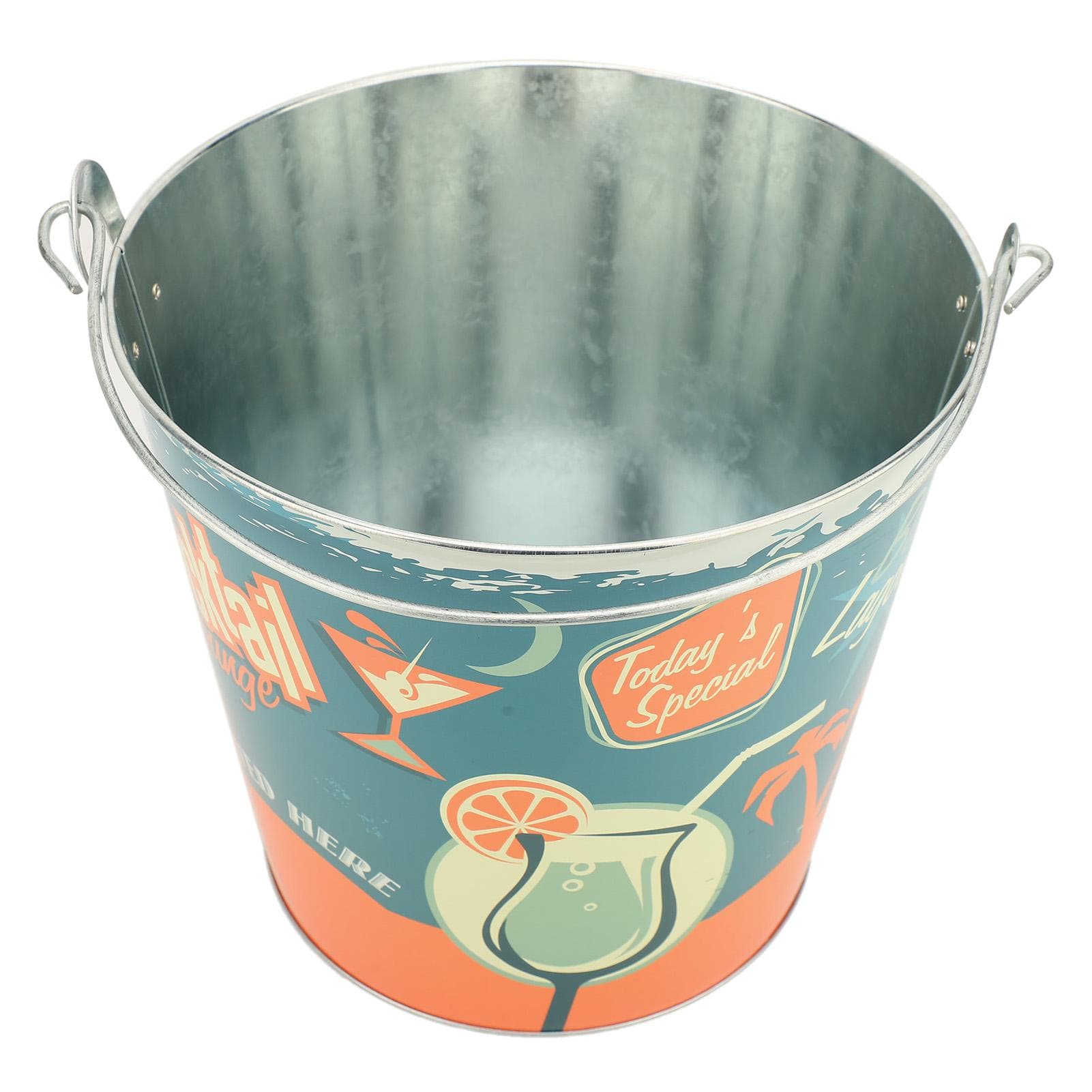 Metal Ice Bucket with Handle Portable Beverage Wine Beer Cooler Bucket for Home Bar Outdoor Camping