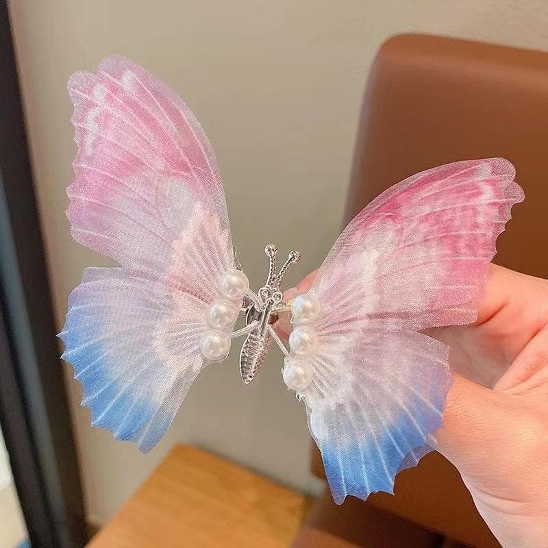 1 Pc Korean Moving Butterfly Hair Clips for Girls Double Layered Wings Pearl Hair Clips Headwear Girls Kids Hair Accessories