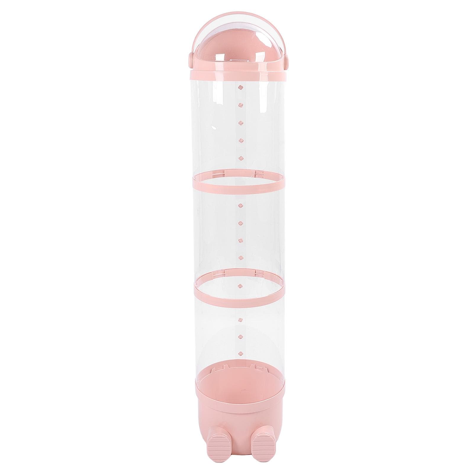 Stuffed Animal Storage Tube 130cm Large Capacity Transparent Plush Toy Display Bucket Organizer for pink