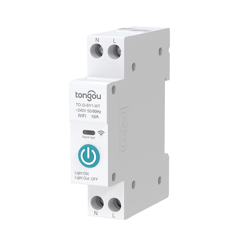 Tuya Wifi Intelligent Circuit Breaker Wireless Remotes Control Din Rail Switch Mobilephone APP 16A multicolour