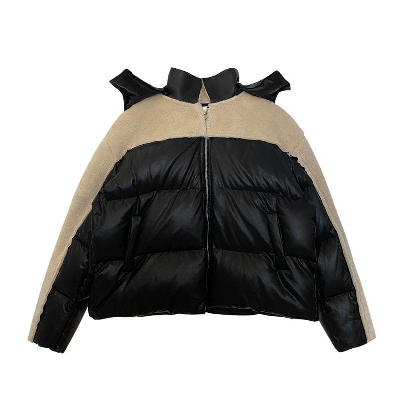 Fur One-piece Jacket Women's Winter Warm 90 White Duck Down Hooded Down Jacket M