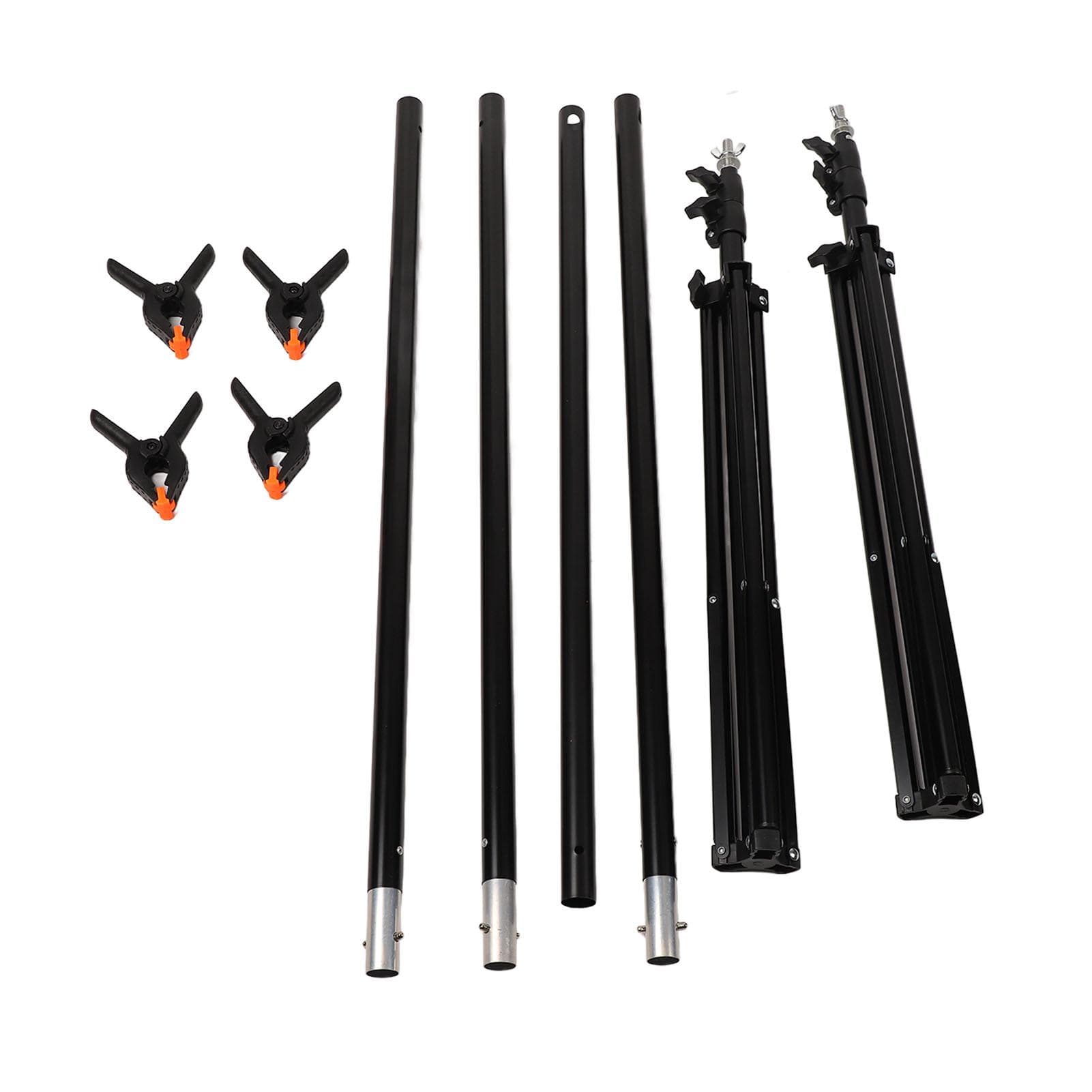 Photo Backdrop Stand Kit Aluminum Alloy Adjustable Background Support System with 4 Crossbars 4