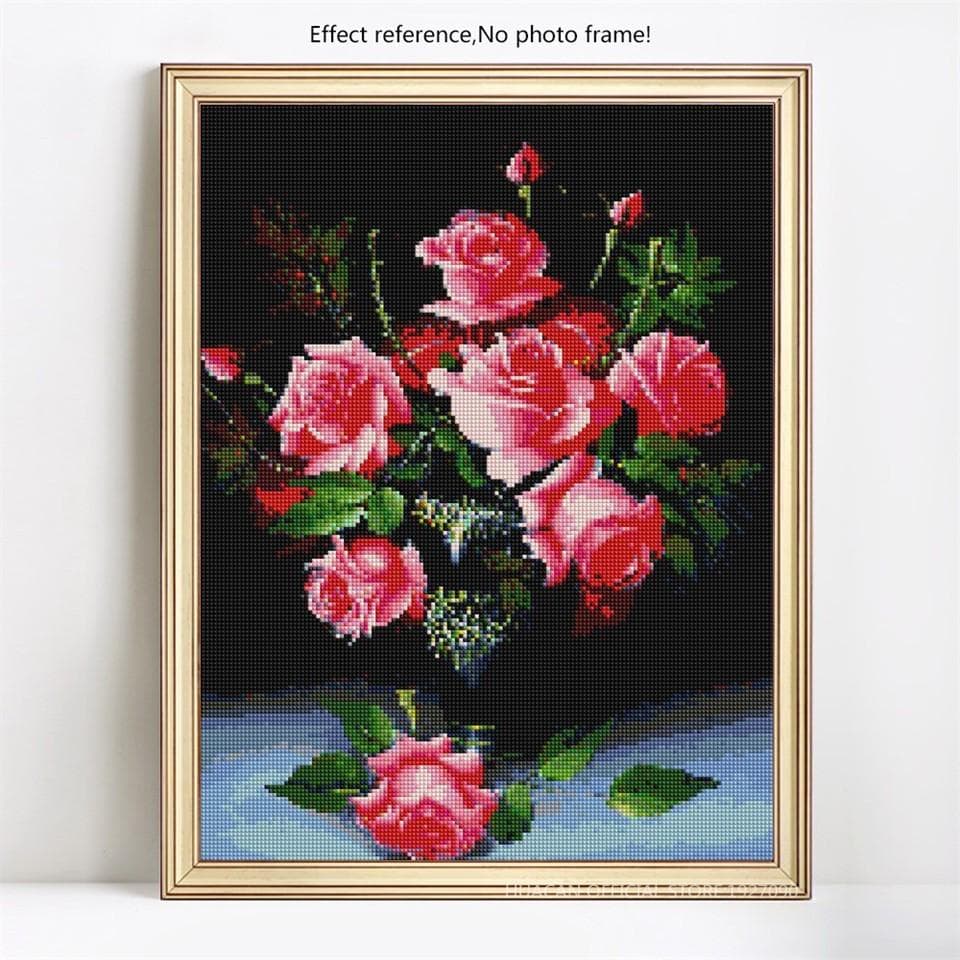 5D Diamond Embroidery Full Display Rose DIY Diamond Painting Flower Full Round Cross Stitch 20X30CM