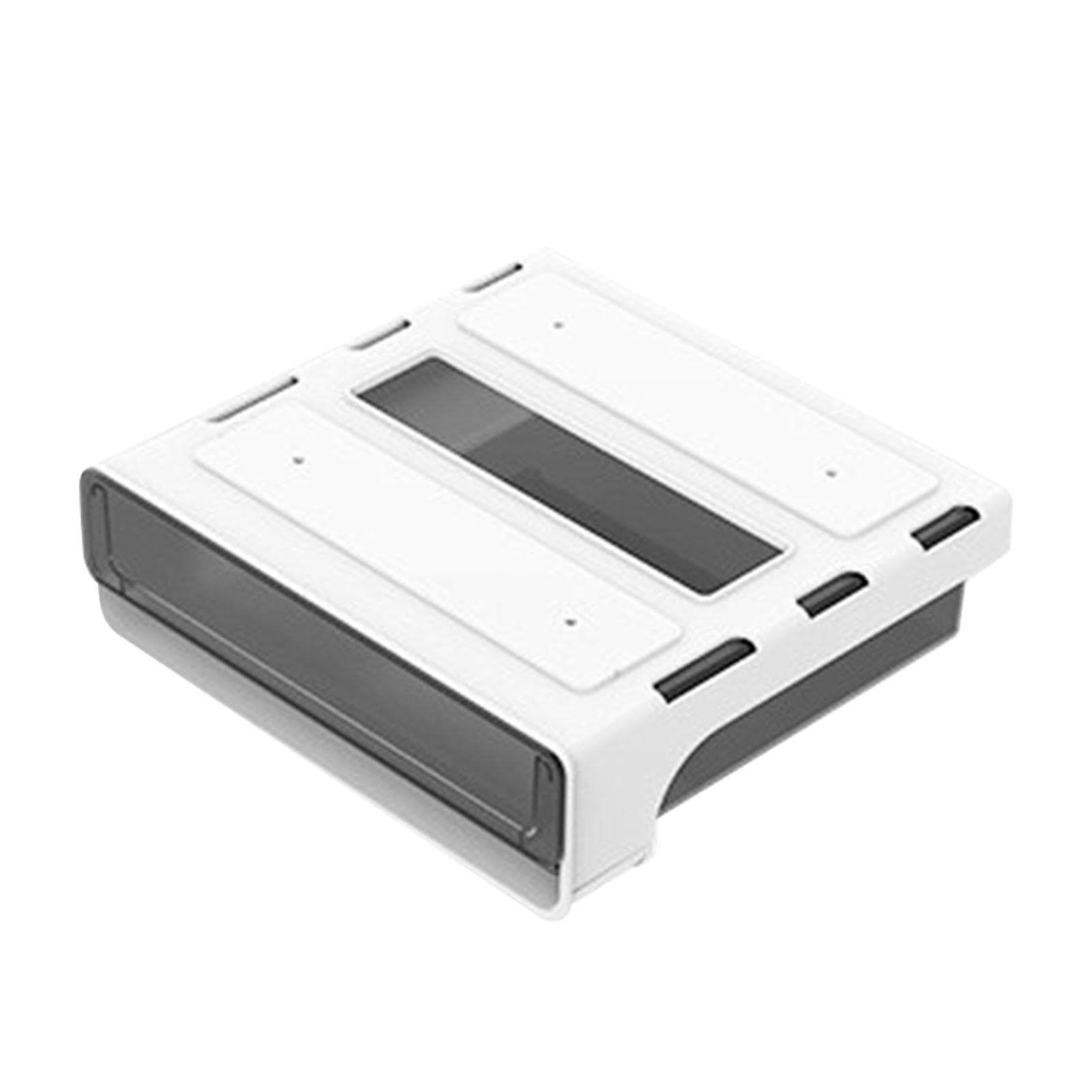 Under Desk Storage Box Large Capacity Plastic Adhesive Concealed Shelf Drawer Organizer for Phones M black