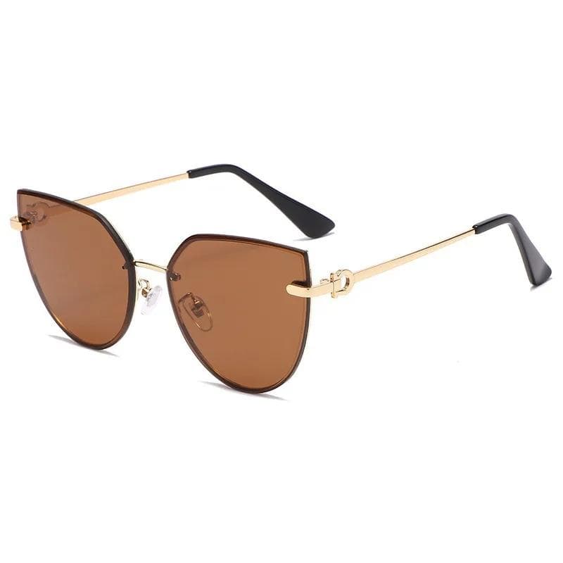 Retro Cat Eye Sunglasses Fashion Rimless Gradient Sun Glasses Shades for Women Frameless Eyewear