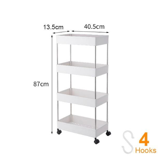 2/3/4 Tier Slim Narrow Storage Cart Mobile Shelf Unit Drawer Organizer Slide Out Trolley Cart Rack For Kitchen Bathroom Laundry