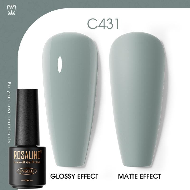 ROSALIND Nail Gel Polish Semi Permanent Varnish Hybrid UV Gel Polish Soak Off Nail Art Gel Top Base Coat Matt Top For Manicure Nail Art RA-C431