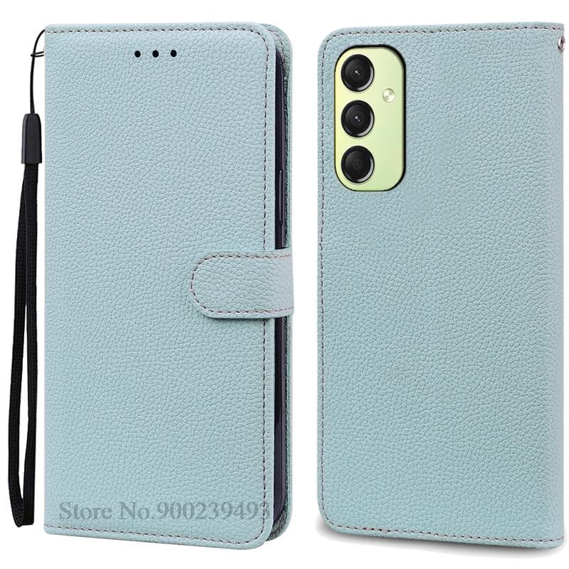 A16 Case For Samsung Galaxy A16 Case Wallet Flip Leather Case For Samsung Galaxy A16 5G Case Silicone Book Cover Coque Fundas Samsung A16 4G 5G light blue