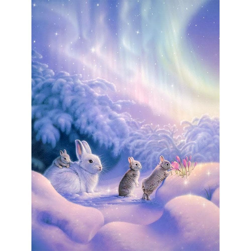 Home Decor DIY 5D Diamond Embroidery Rabbit aurora Cross Stitch Set Hobby Craft 20X30CM