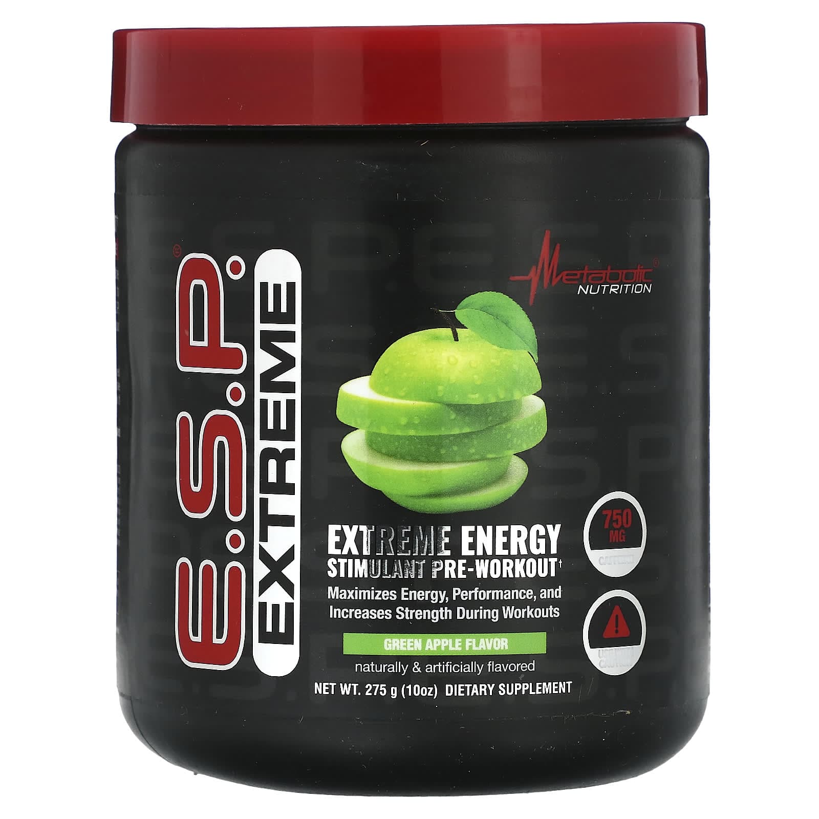 Metabolic Nutrition, ESESP Extreme Energy Stimulant Pre-Workout Supplement, Green Apple Flavor, 10 oz (275 g)