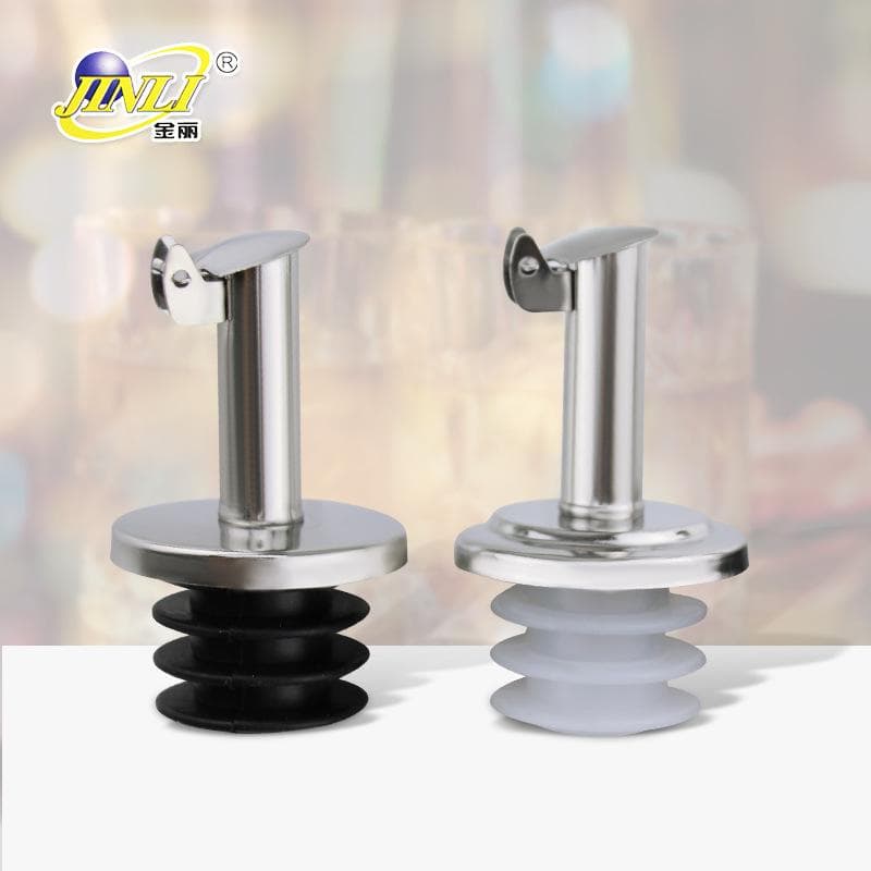 Manufacturer wholesale stainless steel oil bottle stopper 3.2cm diameter automatic lid silicone