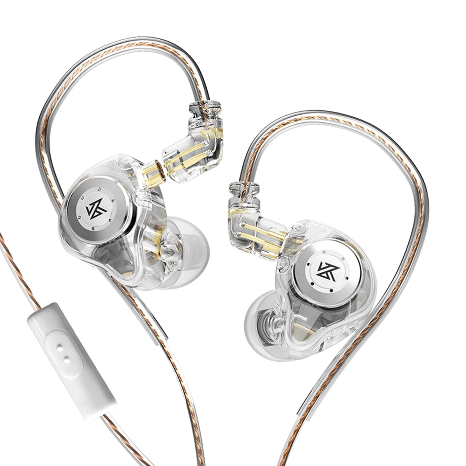 KZ EDX Pro in-Ear Stage Monitor Headphone Dual Magnetic Dynamic Unit Earphone Shock Bass Earbuds With Mic white