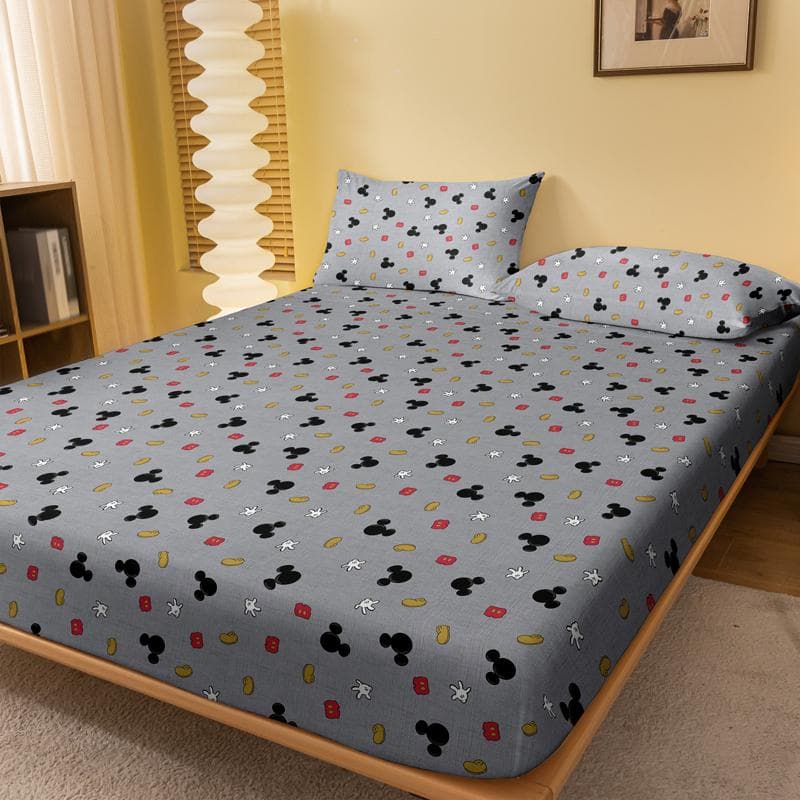 1 Cartoon Cute Mickey Pattern Digital Printed Frosted Fitted Sheet,Bedroom Printed Bed Cover,Bedding(No Pillowcase) 71x132cm