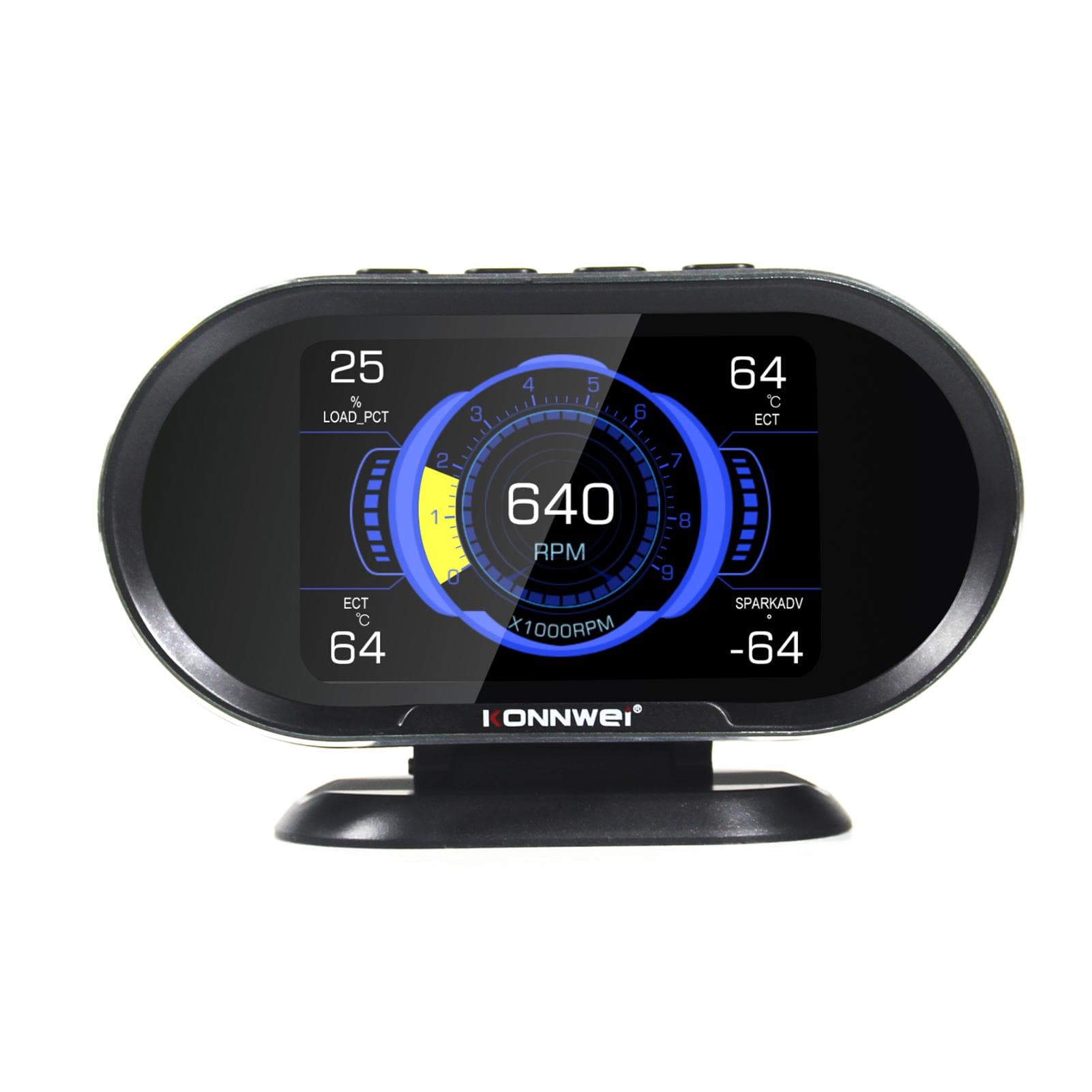 KONNWEI HUD 3.5in Hud Head Up Display Car Speedometer OBDII Smart Digital Trip Computer OBDII black