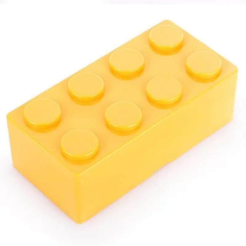 Building Blocks Storage Box Desktop Organizer for Sundries Jewelry Makeup Stationery Space-Saving Office Storage Container yellow