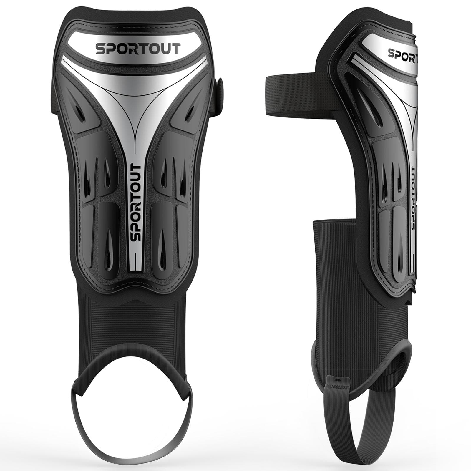Sportout Soccer Shin Guards For Kids Adults Youth Soccer Gear With Protective Hard Shell For Boys Girls And Mens S