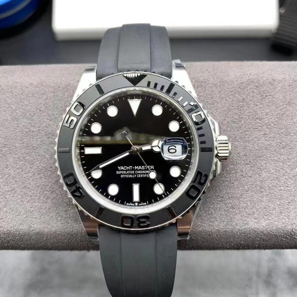 Rolex Yacht-Master 126622 Gray Luminous Calendar Mechanical Watch with Rubber Strap - Waterproof Sport Timepiece