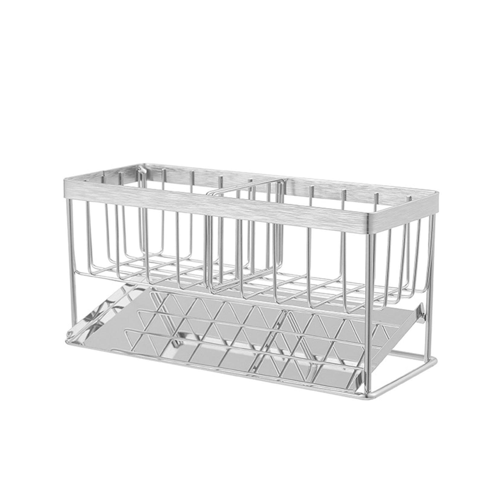 Sink Sponge Holder Versatile Stainless Steel Countertop Sponge Drain Rack Kitchen Sink Organizer