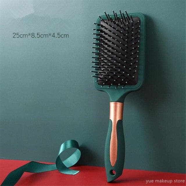 Dark Green Hair Brush Scalp Massage Comb Hairbrush Women Wet Curly Detangle Hair Brush for Salon Hairdressing Styling Tools