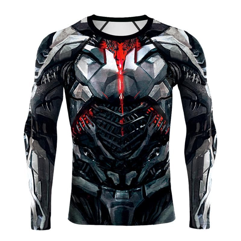 Muscle Tattoo Mens Compression T-shirts Long Sleeve Wolf Dragon Sportswear Rashguard Fitness Gym Tops Tees Streetwear Tshirt 6XL