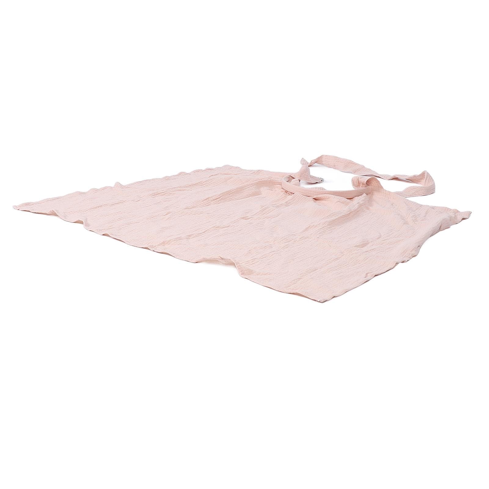 Nursing Cover Cotton Breathable Double Layers Nursing Shawl Breastfeeding Poncho for Baby pink