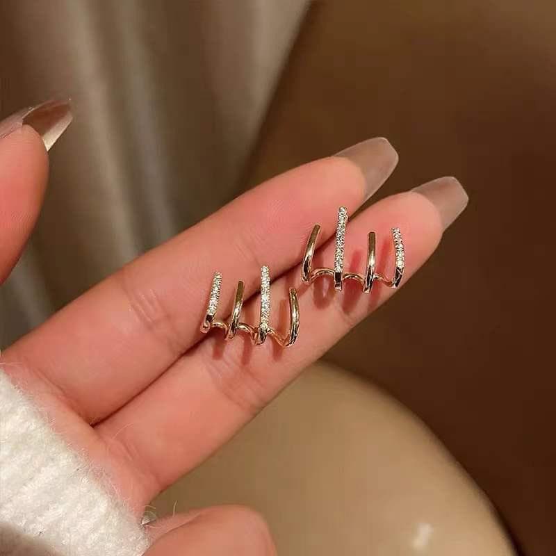 Claw Stud Earrings for Women Girls Temperament Gold Silver Hook Clip Earring Wedding Party Jewelry Geometric Accessories gold