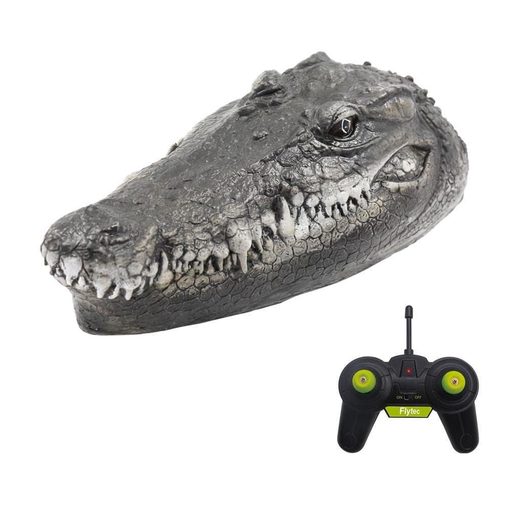 Flytec V005 RC Boat 2.4G Remote Control Electric Racing Boat for Pools with Simulation Crocodile grey