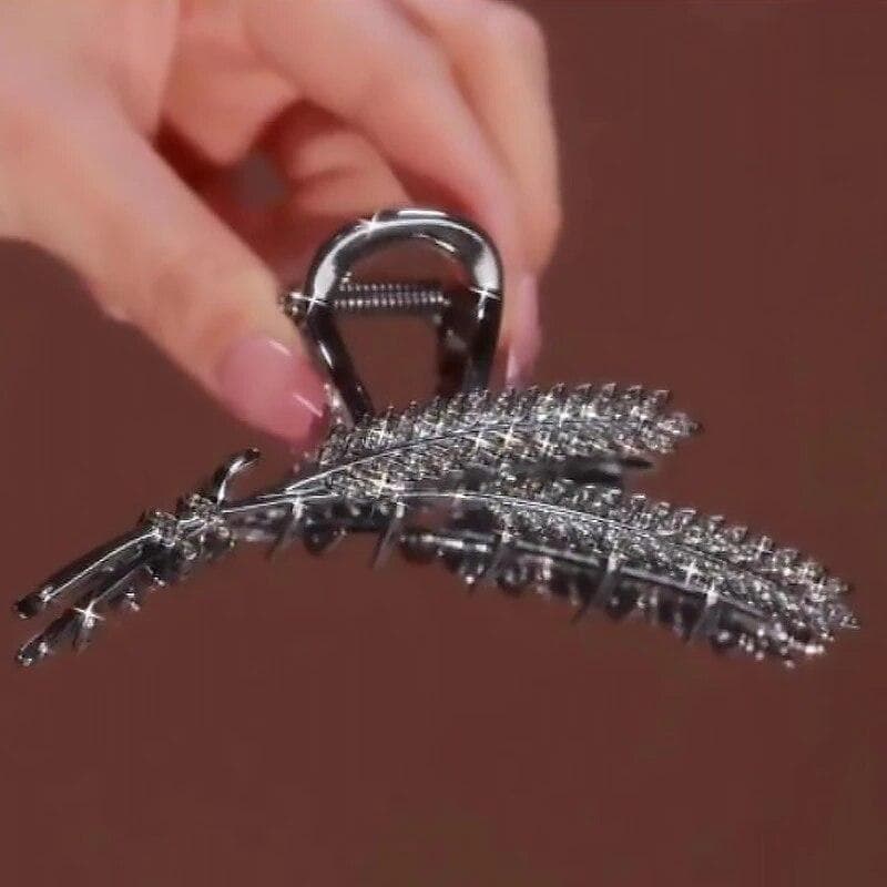 New Rhinestone Wheat Spike Hair Clip Delicate Large Metal Shark Clip Ponytail Braid Hair Grip Fashion Hair Accessories Female