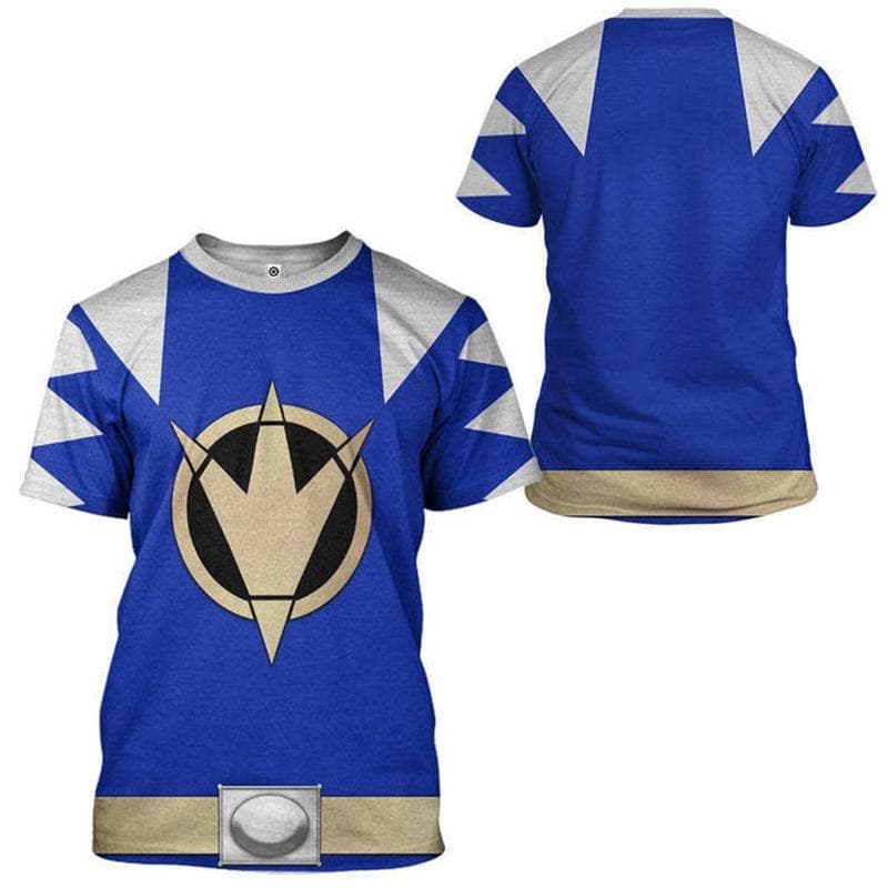 Animation Peripheral Power Rangers Extraordinary Marines 3D Printing Summer Casual Short Sleeve Loose Men's and Women's T-Shirts S