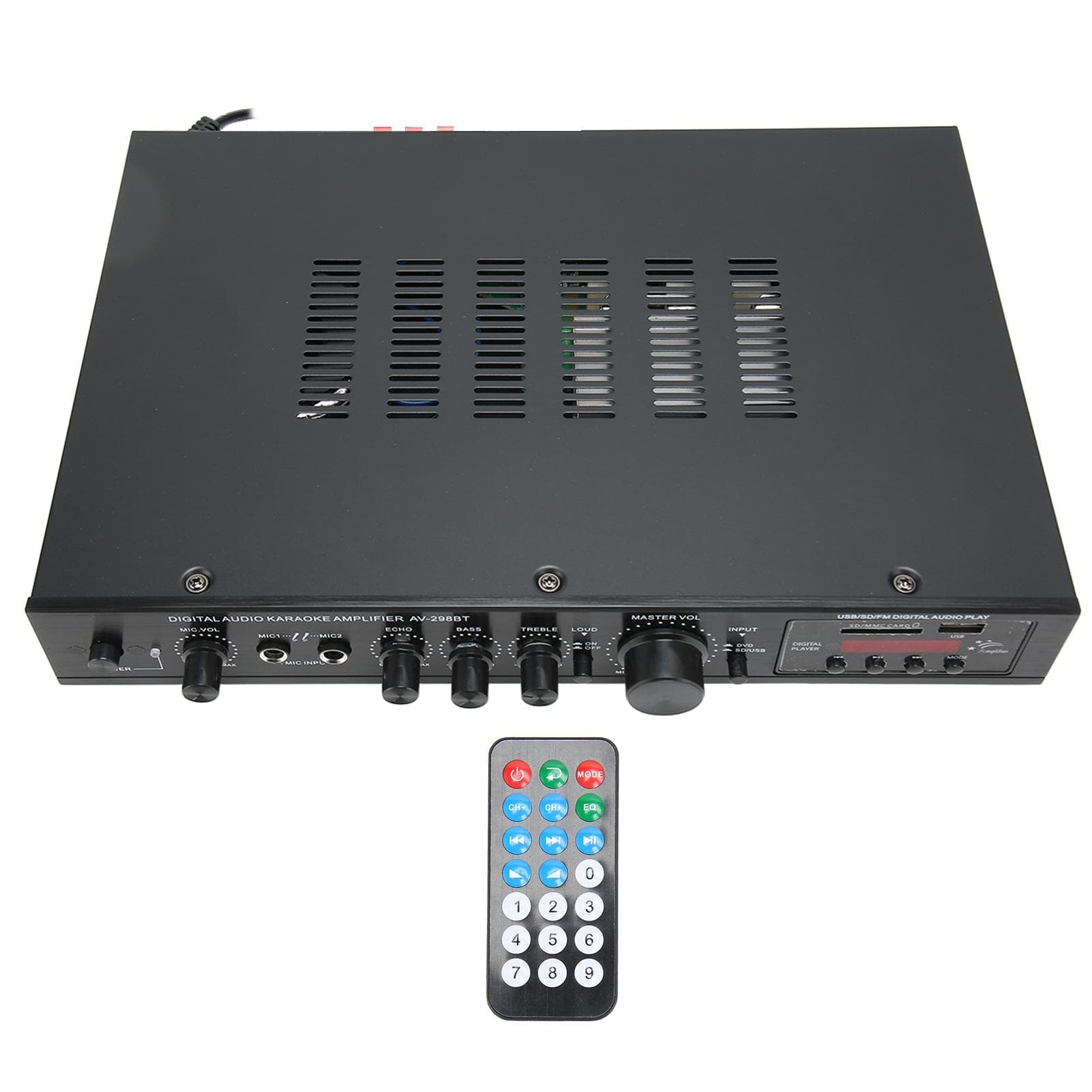 Bluetooth Digital Stereo Amplifier 5 Channel High Power Home Amplifier with Remote Control for Home EU Plug
