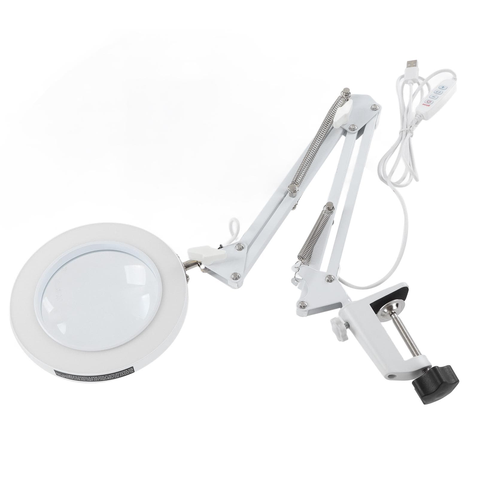Magnifying Glass with Light Adjustable 3 Color Temperature 11 Brightness 5X Magnifier Folding Clamp