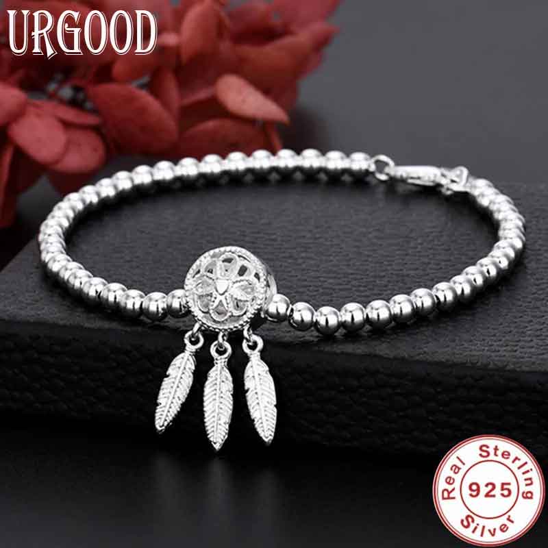 925 Sterling Silver Dream Catcher Fashion Bracelet For Women Jewelry Wedding Gift MB286