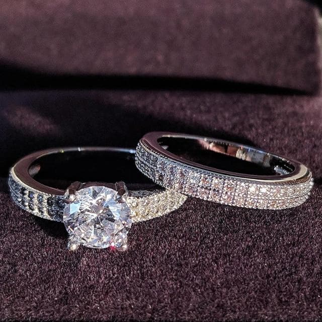 925 Sterling Silver Luxury Bold Big Wedding Rings Set for Bridal Women Engagement African Finger Christmas Gift Jewelry R4428 8