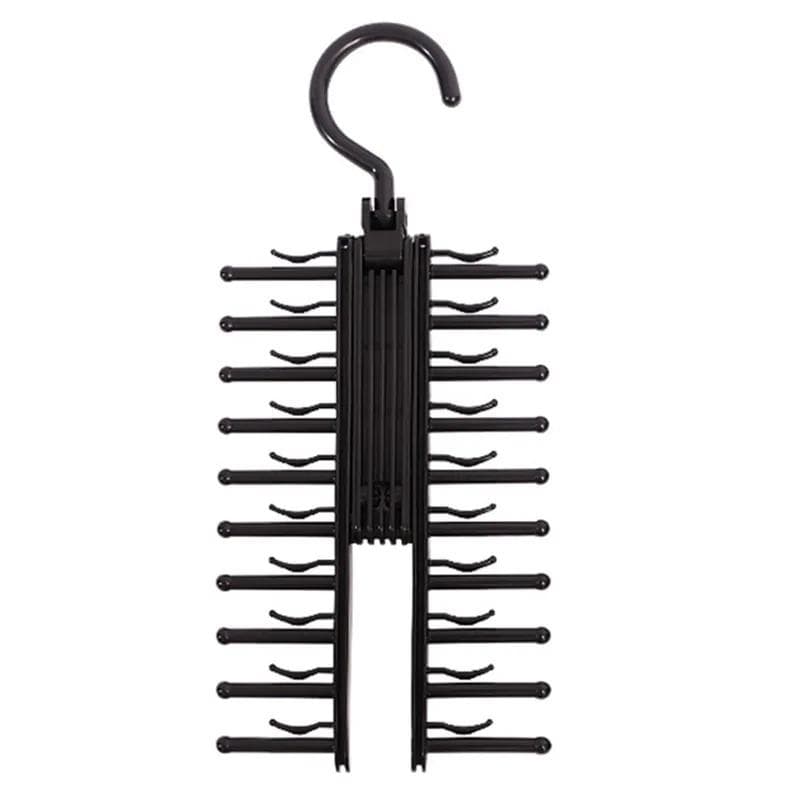 20 Row Belt Storage Rack Men's Tie Adjustable Tie Hanger Rack Closet Holder Household Organizer Racks black