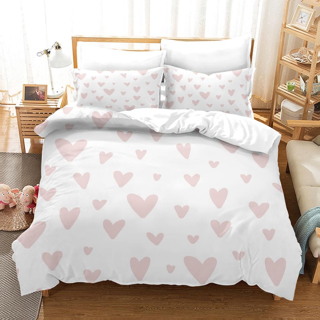 Duvet Cover 3D Bedding Set, Quilt Cover For Heart Cartoon Print Child Boys Teens, Microfiber Queen For Girls Kids Room W200xL200cm