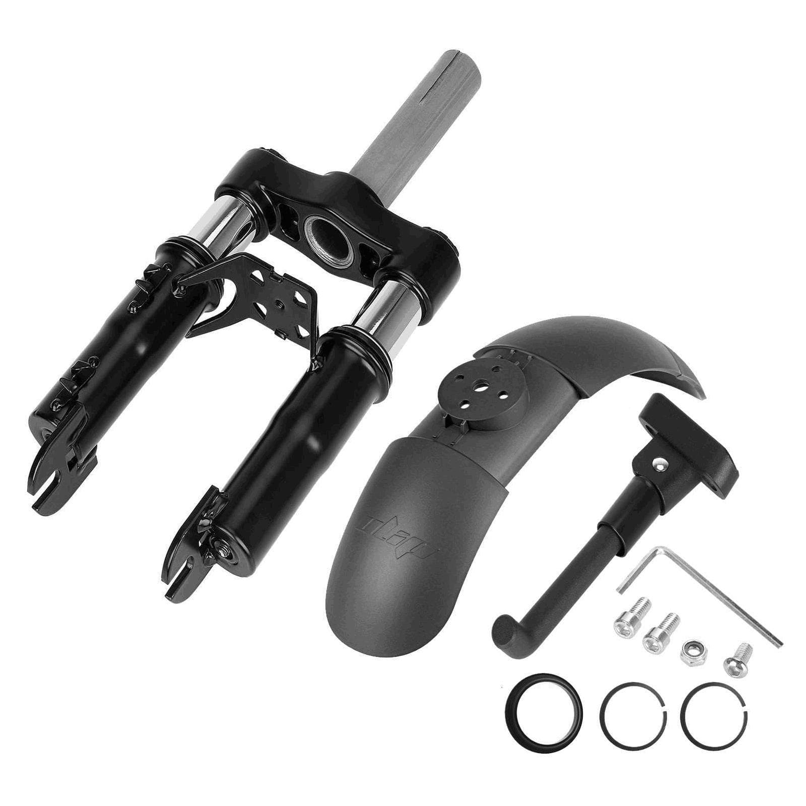 Electric Scooters Shock Absorber with Kickstand and Mudguard Compatible for Ninebot F20 F25 F30 F40 black