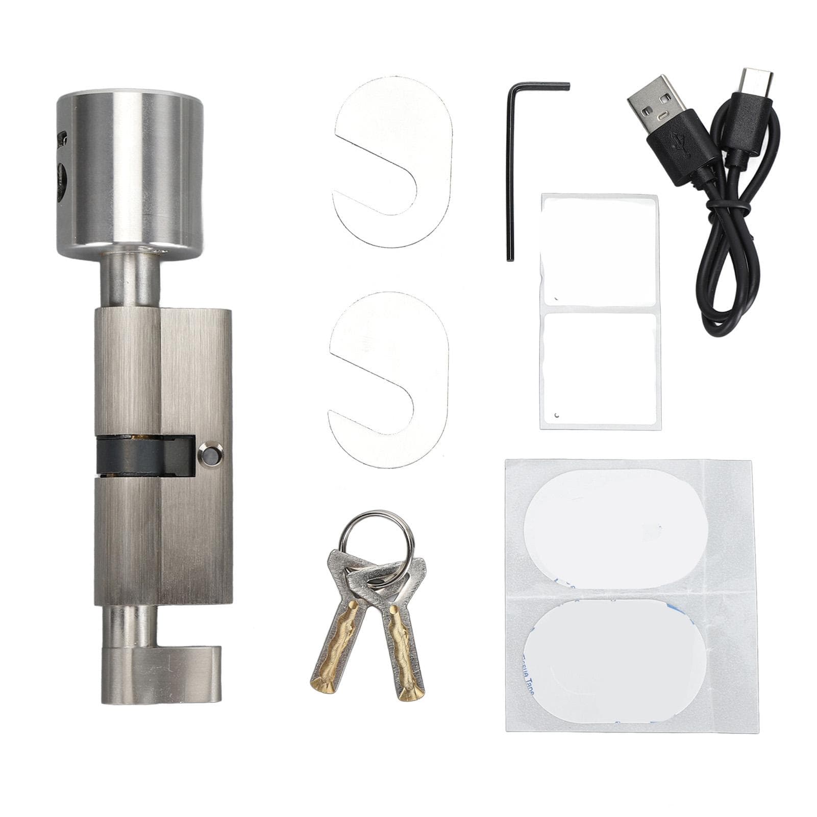 Smart Cylinder Lock Fingerprint Bluetooth Unlocking Keyless Entry Door Cylinder Lock for Security