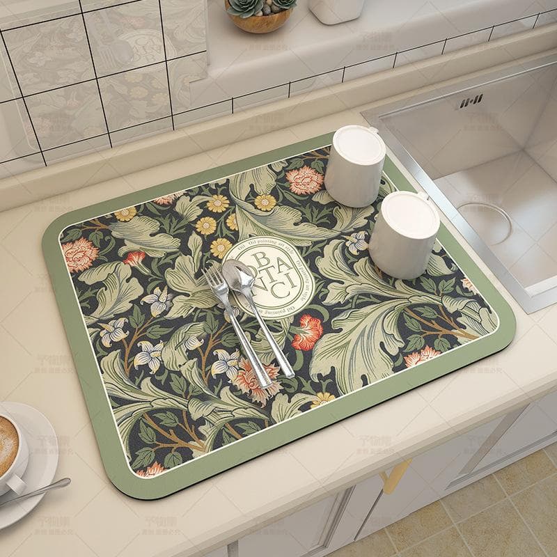 Mud Absorbent Quickly Dry Heat Resistant Non-Slip Tableware Pad Dish Drying Mat Placemat Coffee Mat
