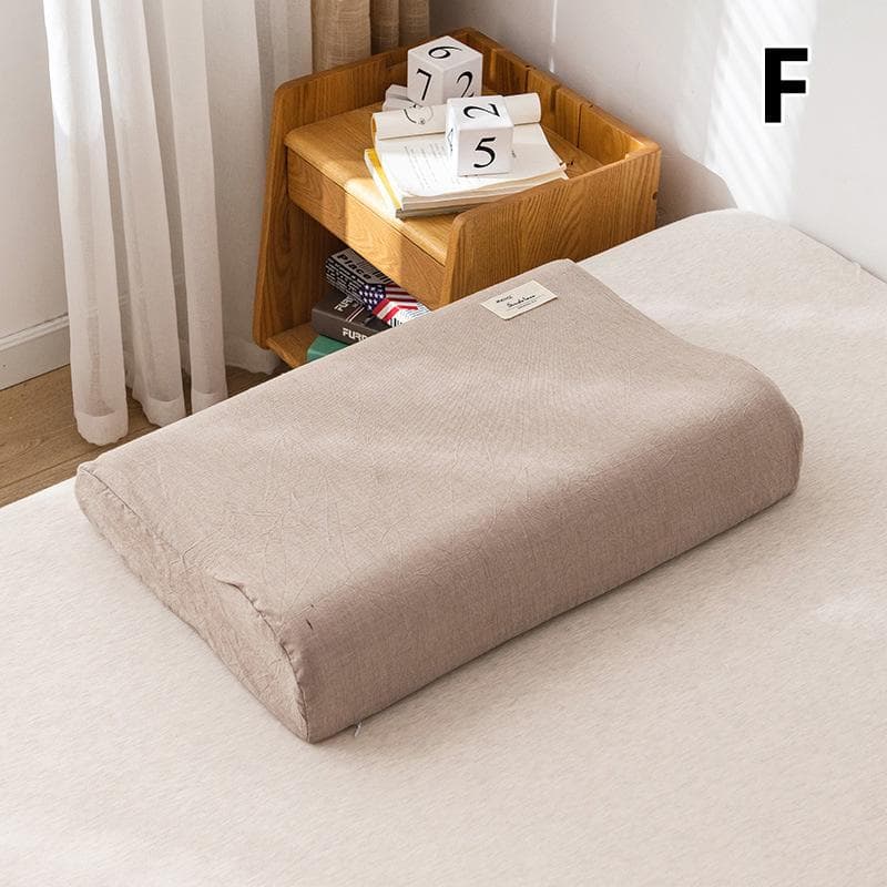 1PC Zippered Cotton Pillow Cover Latex Pillowcase Contour Memory Foam Rebound Pillow Case S